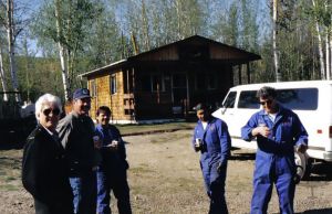 Some of the crew at Dawson City tanker base.