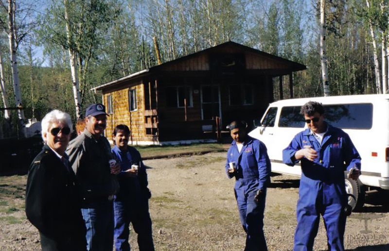File:AirSpray crew at Dawson City tanker base WM.jpg
