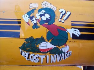 A close-up shot of the nose art for Tanker #3
