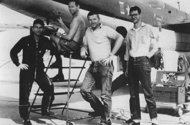 File:Rene Garcia (left) with 3 mechanics from the 602nd FS(C).jpg